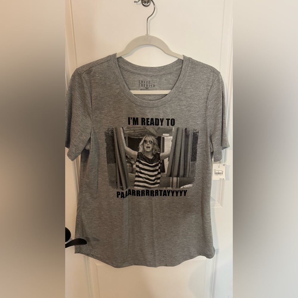 Love & Cherish Women's Short Sleeve Shirt Gray M Bridesmaids I’m Ready To Party